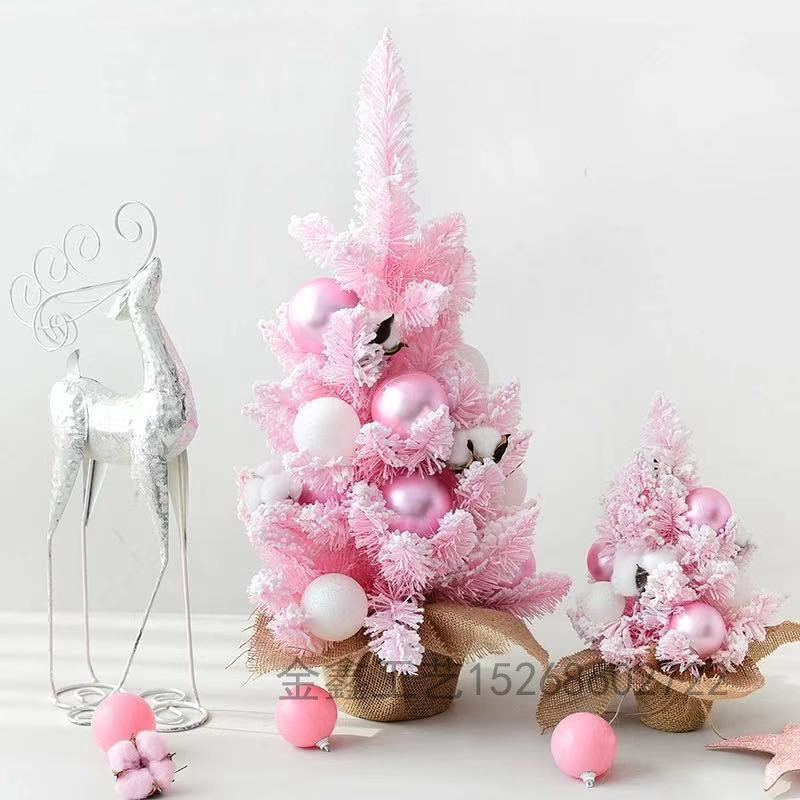 Mini Pink Christmas Tree Snow-Spraying Desktop Christmas Decoration Falling Snow Flocking Christmas Tree Bonsai Mini Pink Christmas Tree Snow-Spraying Desktop Christmas Decoration Falling Snow Flocking Christmas Tree Bonsai
