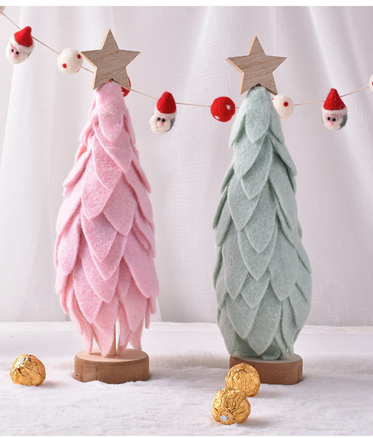 Pink Big Leaf Christmas Tree Wool Felt White Mini Christmas Tree Ornaments Christmas Decorations Christmas Gifts Pink Big Leaf Christmas Tree Wool Felt White Mini Christmas Tree Ornaments Christmas Decorations Christmas Gifts