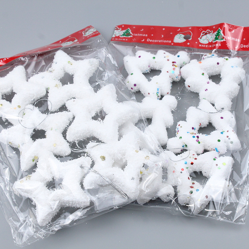 Christmas Decoration Christmas Tree Pendant Foam Five-Pointed Star Foam Christmas Tree Foam Bell Christmas Foam Pendant