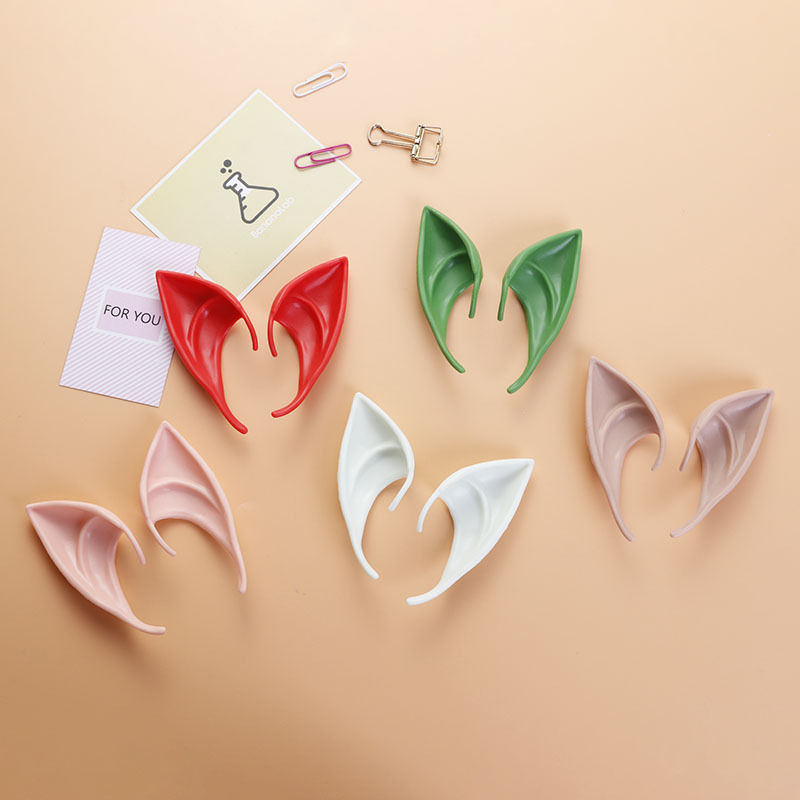 Halloween Christmas Elf Ear Party Dress up Props Same Latex Elf Pointed Ear Toys Wholesale