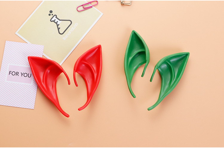 Halloween Christmas Elf Ear Party Dress up Props Same Latex Elf Pointed Ear Toys Wholesale