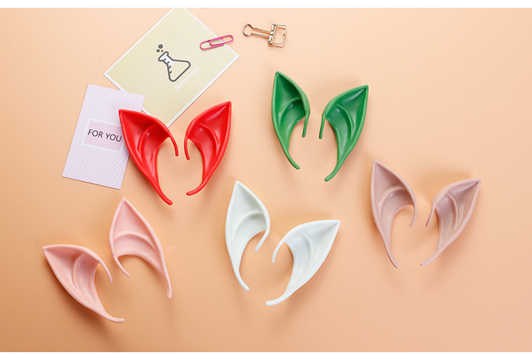 Halloween Christmas Elf Ear Party Dress up Props Same Latex Elf Pointed Ear Toys Wholesale