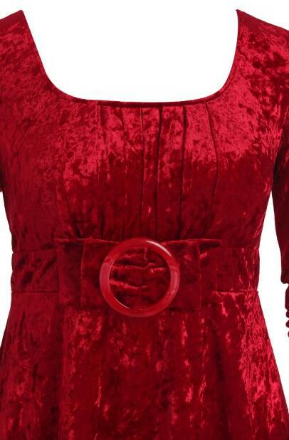 European and American New Autumn and Winter Stitching Contrast Color Tight Waist Pleuche Dress Christmas Style Dress for Women