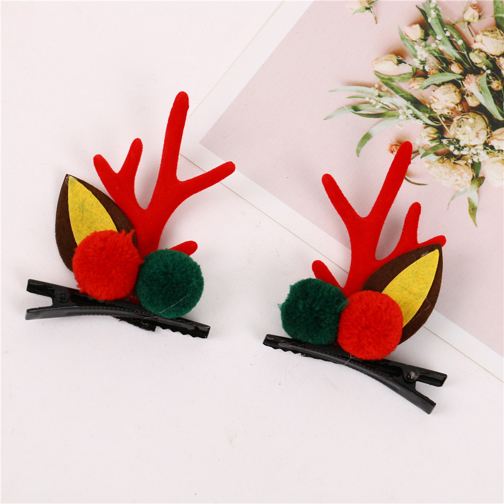 Christmas Headband Small Antlers Barrettes Christmas Elk Ear Barrettes Elk Horn Headwear Children Dress Ornament