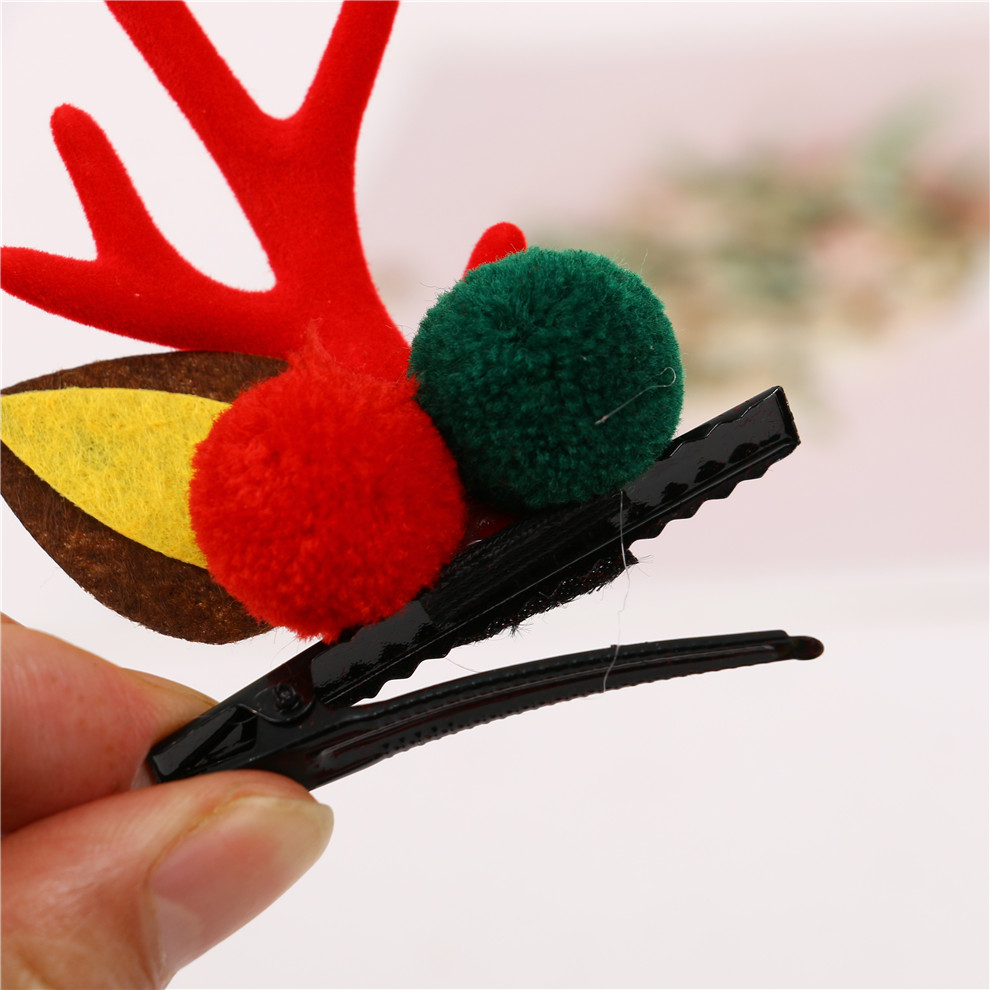 Christmas Headband Small Antlers Barrettes Christmas Elk Ear Barrettes Elk Horn Headwear Children Dress Ornament