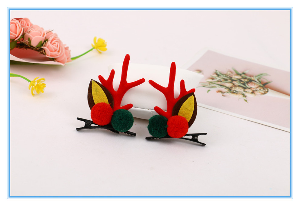 Christmas Headband Small Antlers Barrettes Christmas Elk Ear Barrettes Elk Horn Headwear Children Dress Ornament