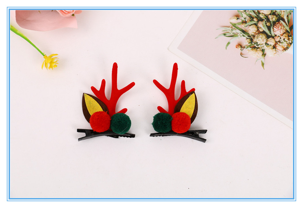 Christmas Headband Small Antlers Barrettes Christmas Elk Ear Barrettes Elk Horn Headwear Children Dress Ornament
