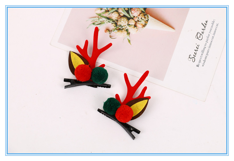 Christmas Headband Small Antlers Barrettes Christmas Elk Ear Barrettes Elk Horn Headwear Children Dress Ornament