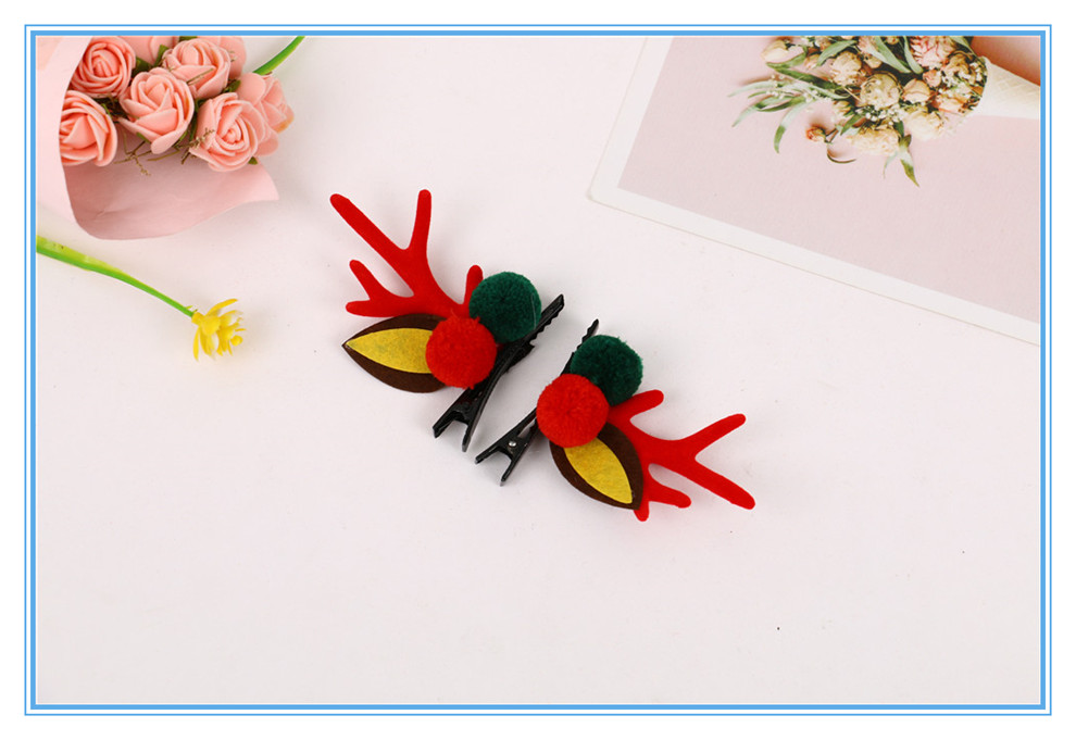 Christmas Headband Small Antlers Barrettes Christmas Elk Ear Barrettes Elk Horn Headwear Children Dress Ornament