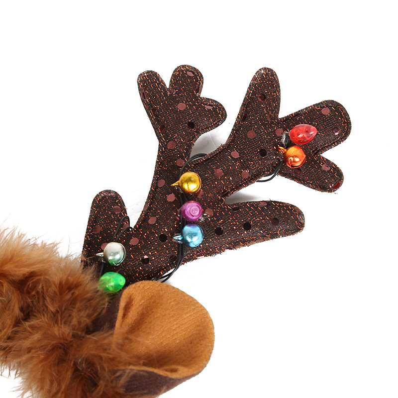 New Glowing Elk Headband Hair Accessories Cartoon Christmas Head Band Party Show Dress up Six Lights Antlers Headband Wholesale New Glowing Elk Headband Hair Accessories Cartoon Christmas Head Band Party Show Dress up Six Lights Antlers Headband Wholesale
