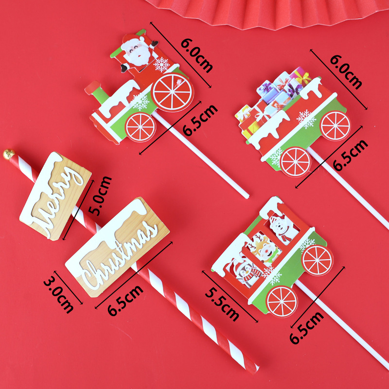Baking Birthday Cake Decoration Christmas Series Plug-in Christmas Old Christmas Tree Train Decorative Flag Dessert Bar Dress up Baking Birthday Cake Decoration Christmas Series Plug-in Christmas Old Christmas Tree Train Decorative Flag Dessert Bar Dress up