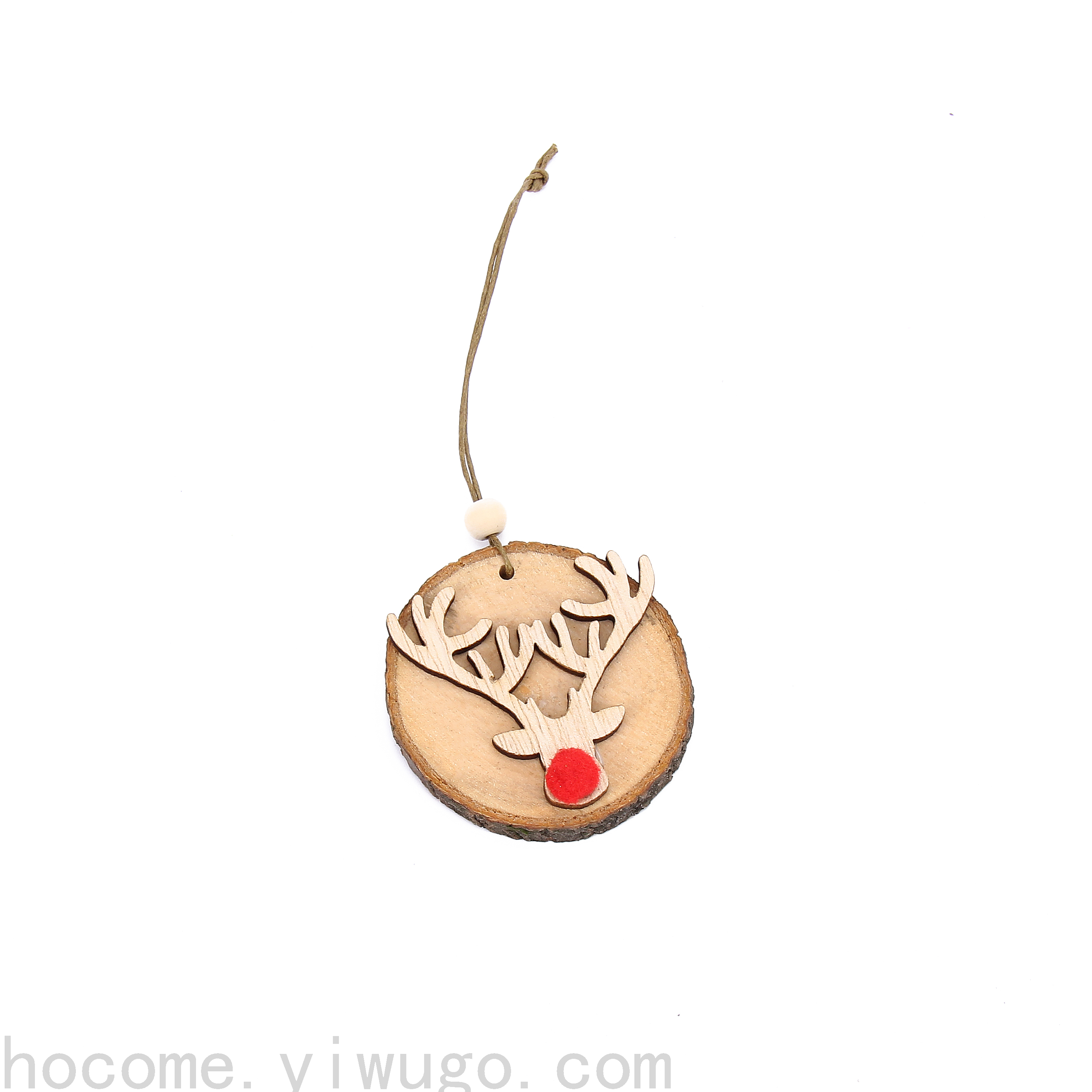 Pine round Wood Christmas Pendant Log Pendant Christmas Wooden Craftwork Holiday Dress up