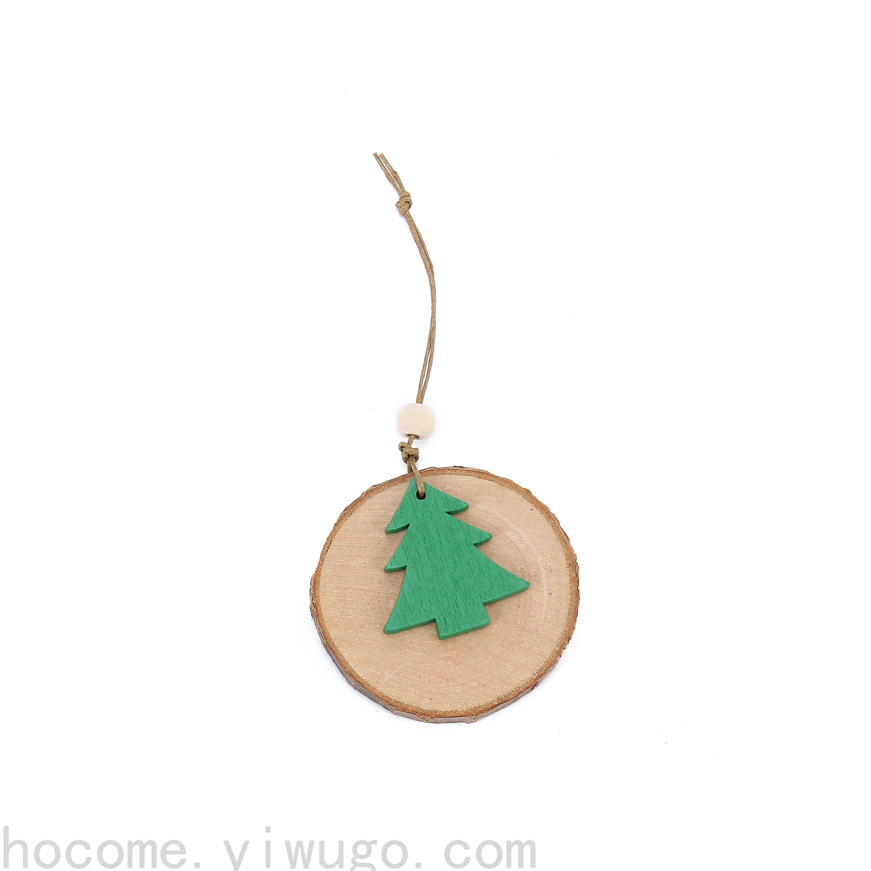 Pine round Wood Christmas Pendant Log Pendant Christmas Wooden Craftwork Holiday Dress up