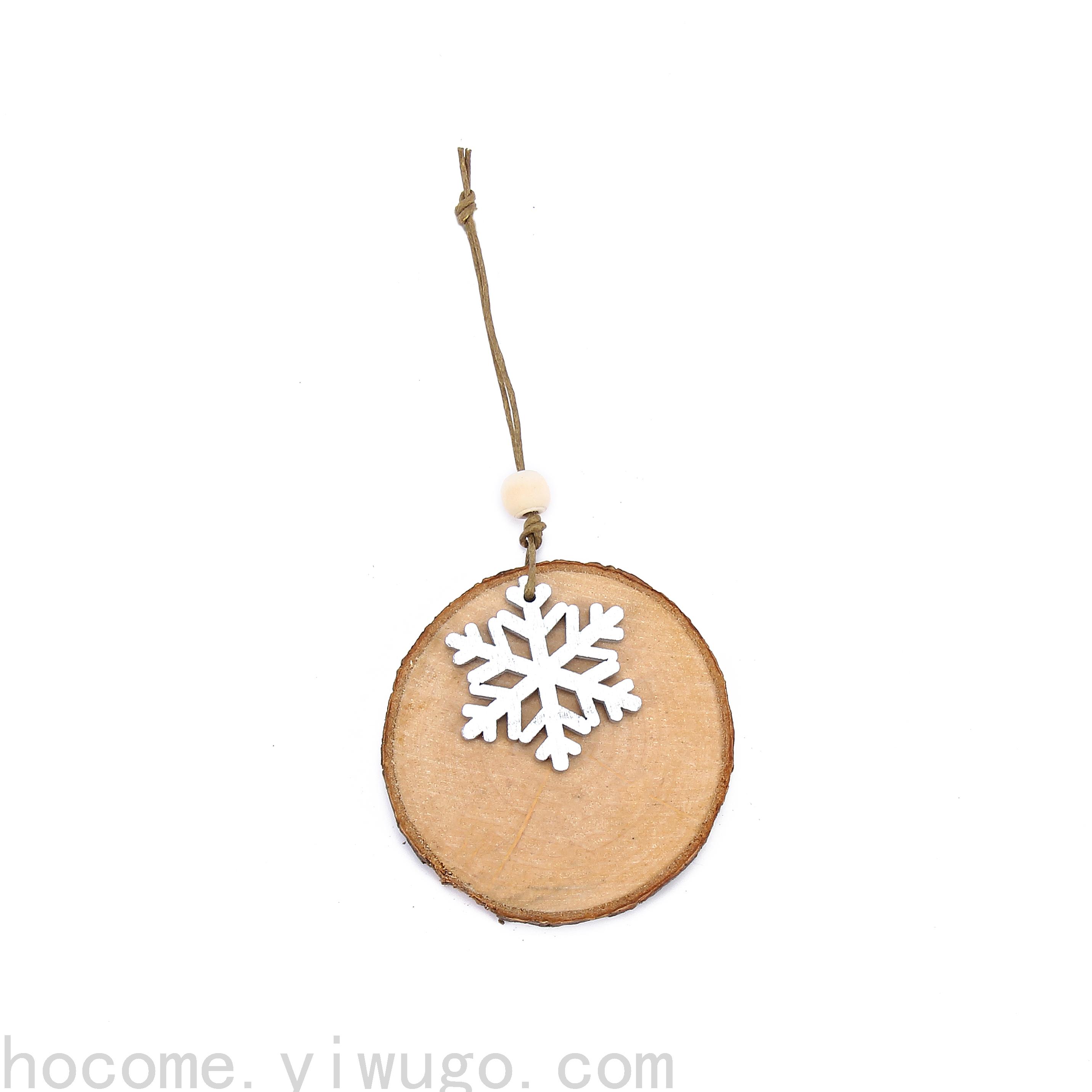 Pine round Wood Christmas Pendant Log Pendant Christmas Wooden Craftwork Holiday Dress up