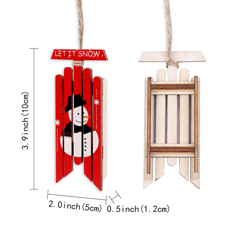 New Spot Christmas Decoration Supplies Home Shopping Mall Christmas Tree Dress up Wooden Snowman Old Man Christmas Hanging Decoration