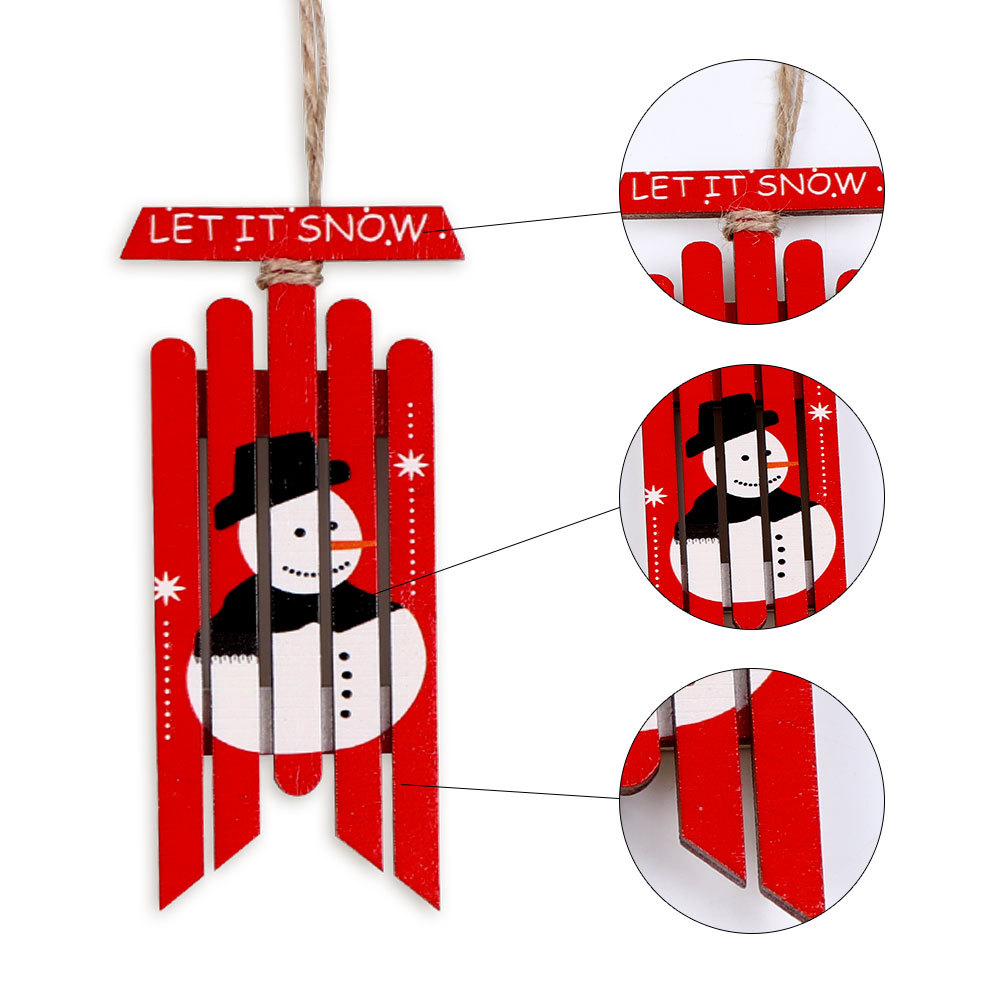 New Spot Christmas Decoration Supplies Home Shopping Mall Christmas Tree Dress up Wooden Snowman Old Man Christmas Hanging Decoration
