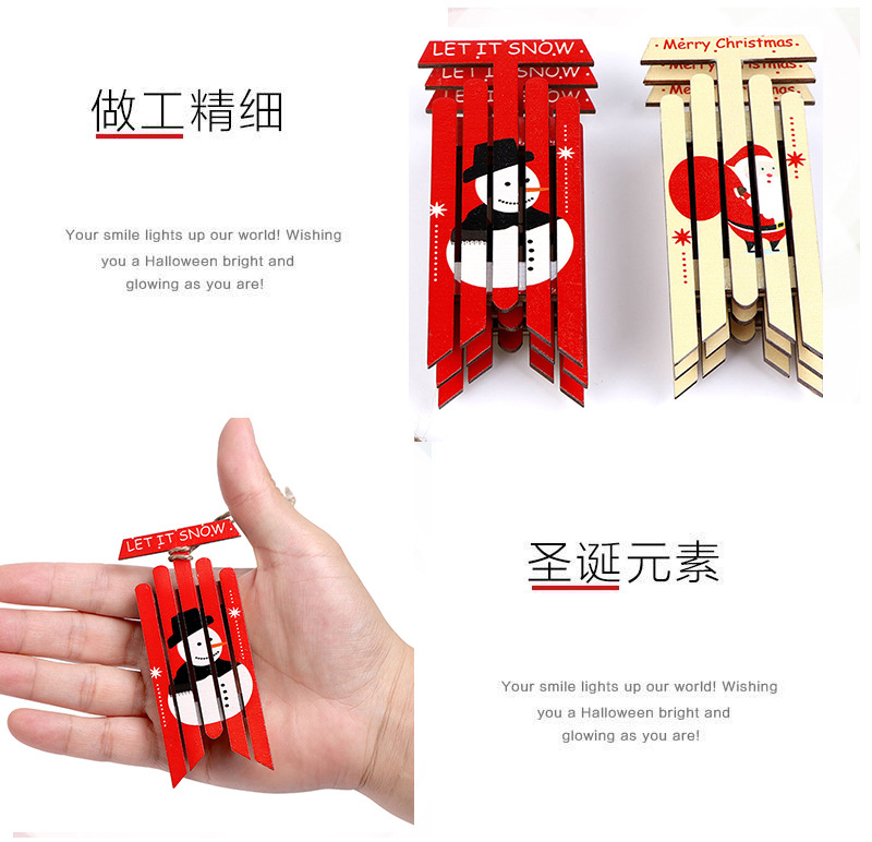 New Spot Christmas Decoration Supplies Home Shopping Mall Christmas Tree Dress up Wooden Snowman Old Man Christmas Hanging Decoration