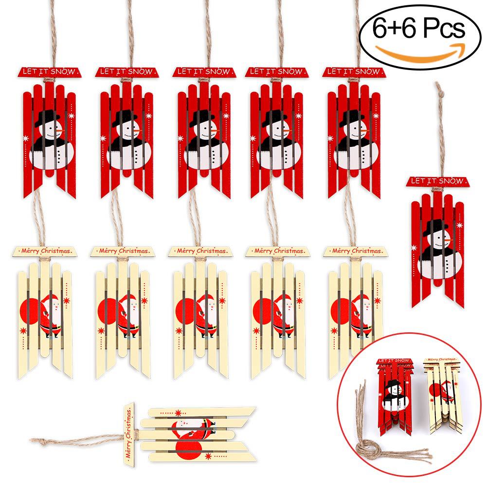 New Spot Christmas Decoration Supplies Home Shopping Mall Christmas Tree Dress up Wooden Snowman Old Man Christmas Hanging Decoration