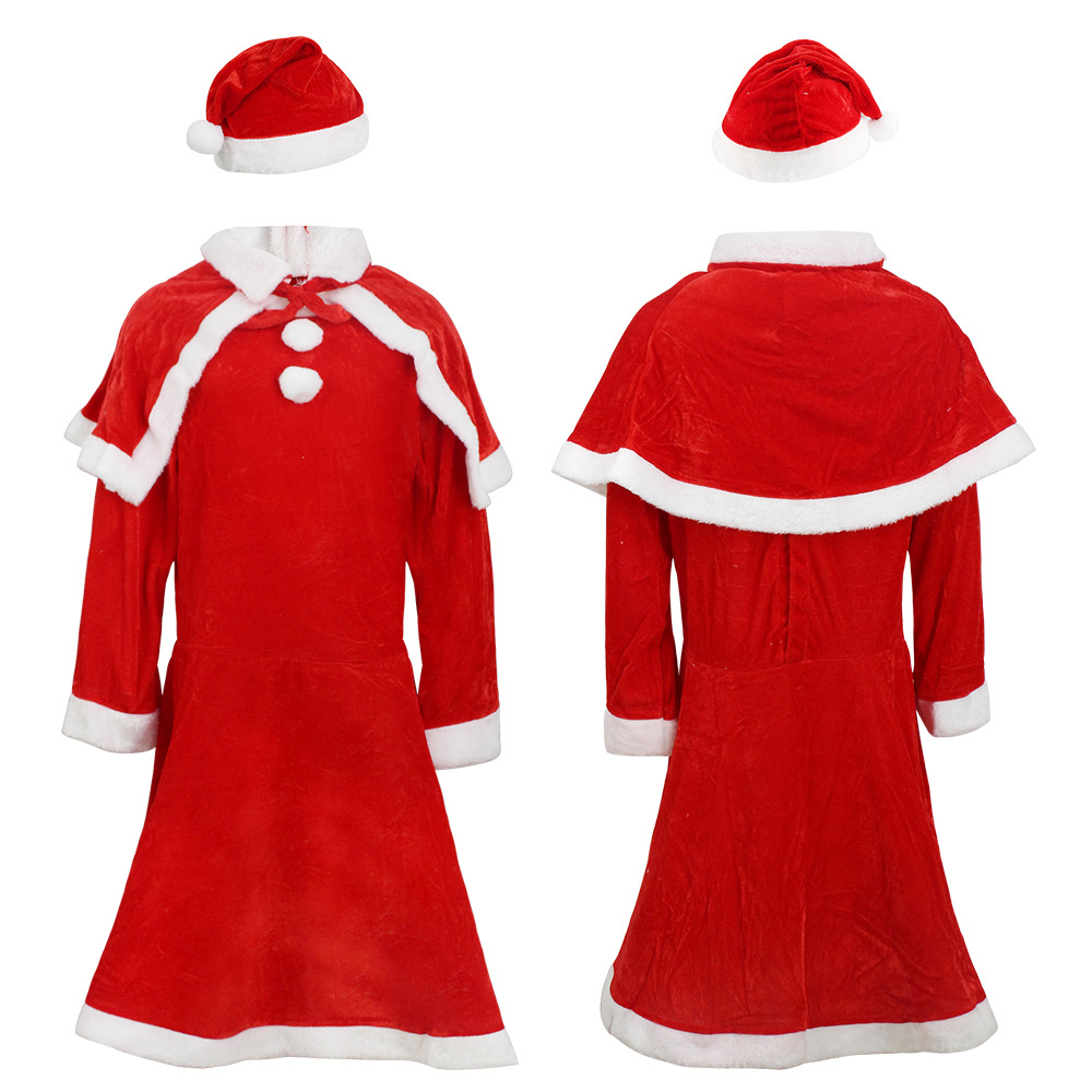 Santa Claus Clothing Clothes Christmas Dress up Children's Cosplay Dress up Costume Golden Velvet