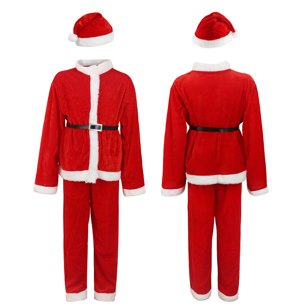 Santa Claus Clothing Clothes Christmas Dress up Children's Cosplay Dress up Costume Golden Velvet