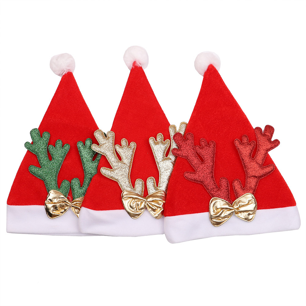 Christmas Hat Christmas Gift Children Adult Snowman Old Man Deer Long Fluff Antlers Modeling Evening Party Decoration Dress up Cap