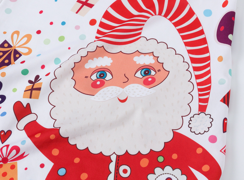 Girls' Dress Christmas Clothing Cartoon Digital Printed round Neck Long Sleeve Princess Dress Autumn New Kids' Skirt