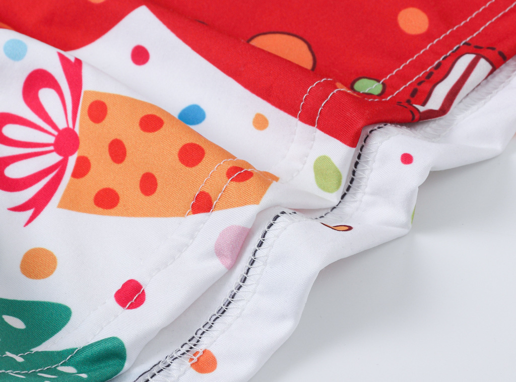 Girls' Dress Christmas Clothing Cartoon Digital Printed round Neck Long Sleeve Princess Dress Autumn New Kids' Skirt