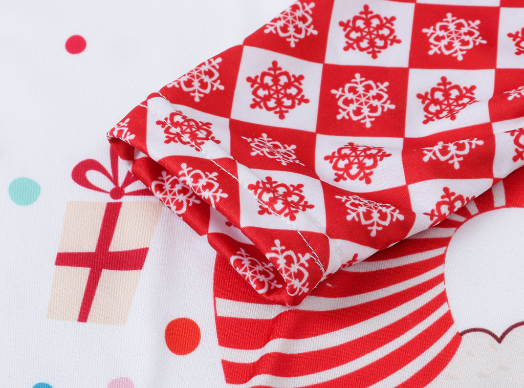 Girls' Dress Christmas Clothing Cartoon Digital Printed round Neck Long Sleeve Princess Dress Autumn New Kids' Skirt