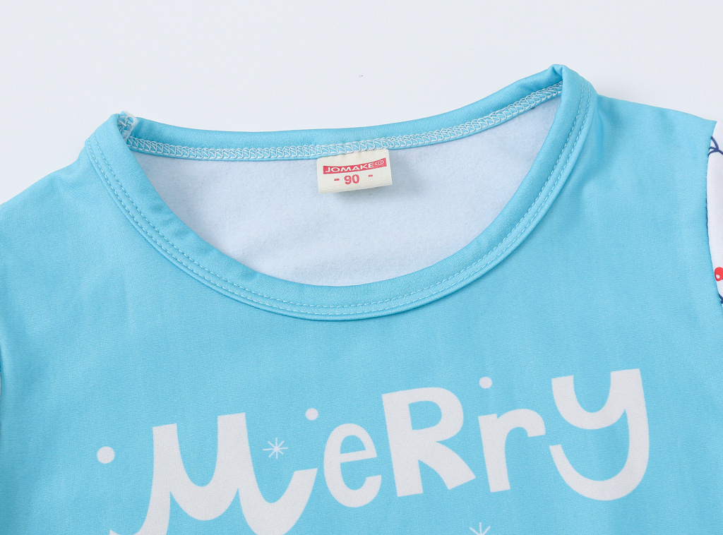 Girls' Dress Christmas Clothing Cartoon Digital Printed round Neck Long Sleeve Princess Dress Autumn New Kids' Skirt