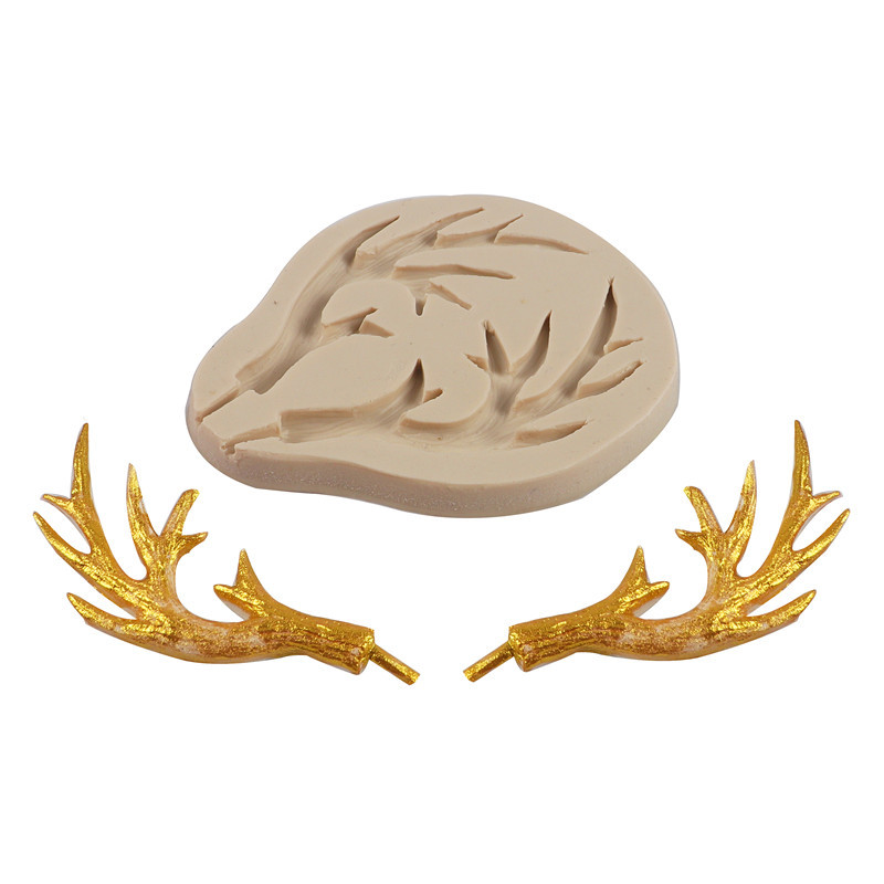 Christmas Dress up Series Silicone Mold Christmas Elk Antlers Fondant Chocolate Cake Decoration Baking Mold