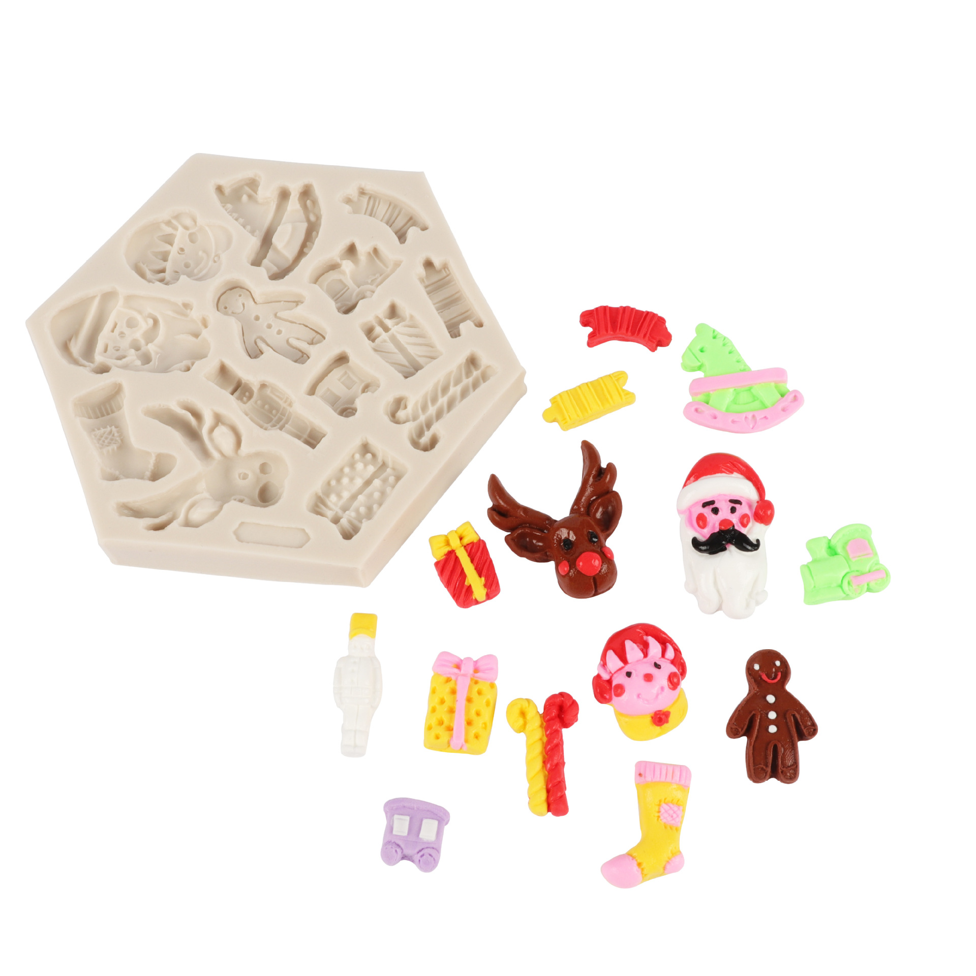 Cake Mold Christmas Dress up Snowman Elk Fondant Mold Gift Clown Santa Claus Epoxy Mold