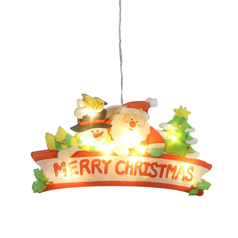 Amazon Spot Christmas Decorative Lights Holiday Dress-up Shop Show Window Scene Layout Suction Lamp Small Ornaments