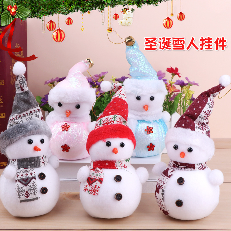 Christmas Decorations Wool Snowman Christmas Tree Pendant Small Ornaments Bracelet Charm Christmas Tree Dress up Props
