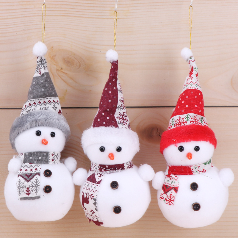 Christmas Decorations Wool Snowman Christmas Tree Pendant Small Ornaments Bracelet Charm Christmas Tree Dress up Props