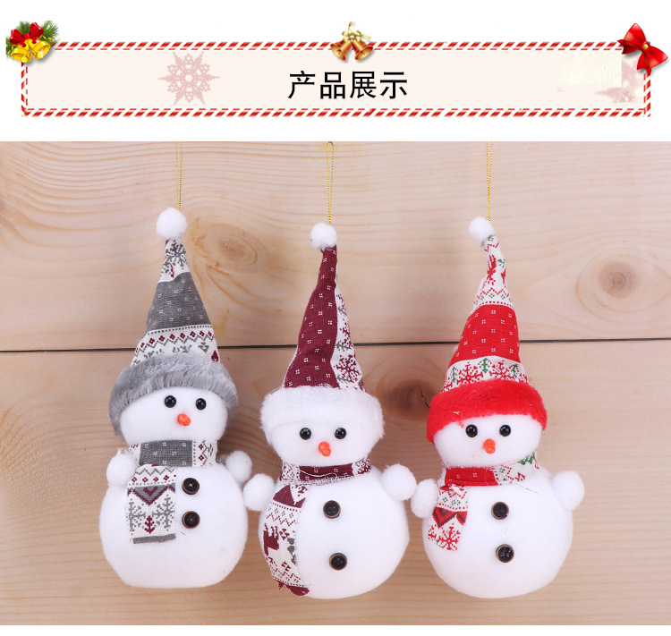 Christmas Decorations Wool Snowman Christmas Tree Pendant Small Ornaments Bracelet Charm Christmas Tree Dress up Props