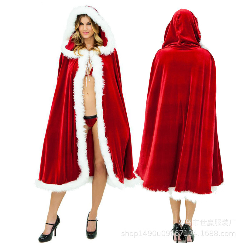 New Christmas cape children's cape dress up clothing Europe and the United States popular red adult Santa Claus cape New Christmas cape children's cape dress up clothing Europe and the United States popular red adult Santa Claus cape
