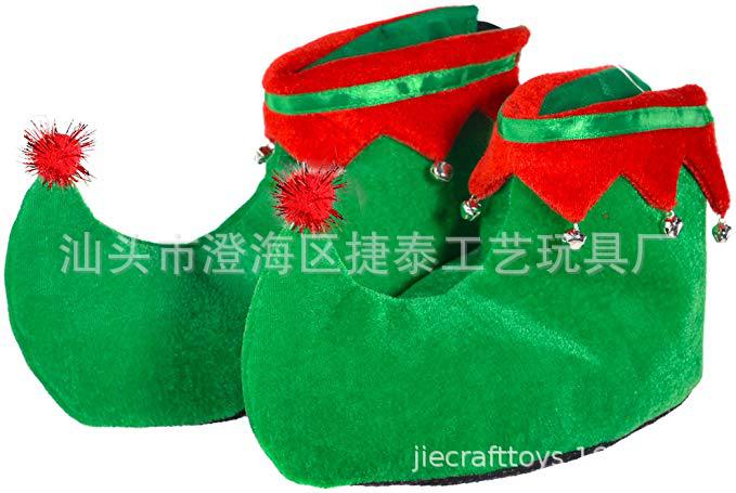 Christmas Elf Shoes Christmas Stocking Ball Dress up Elf Elf Candy-like Shoes Hat Cross-Border E-Commerce Hot Sale
