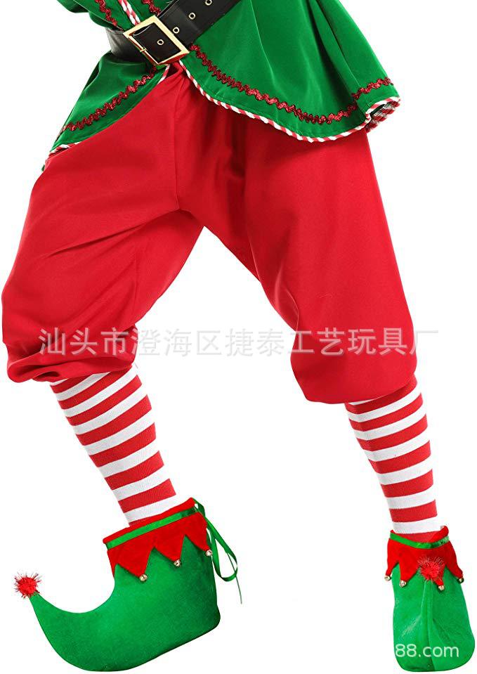 Christmas Elf Shoes Christmas Stocking Ball Dress up Elf Elf Candy-like Shoes Hat Cross-Border E-Commerce Hot Sale