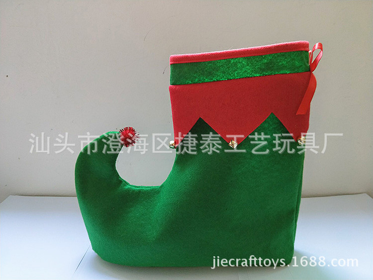 Christmas Elf Shoes Christmas Stocking Ball Dress up Elf Elf Candy-like Shoes Hat Cross-Border E-Commerce Hot Sale