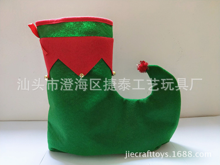 Christmas Elf Shoes Christmas Stocking Ball Dress up Elf Elf Candy-like Shoes Hat Cross-Border E-Commerce Hot Sale