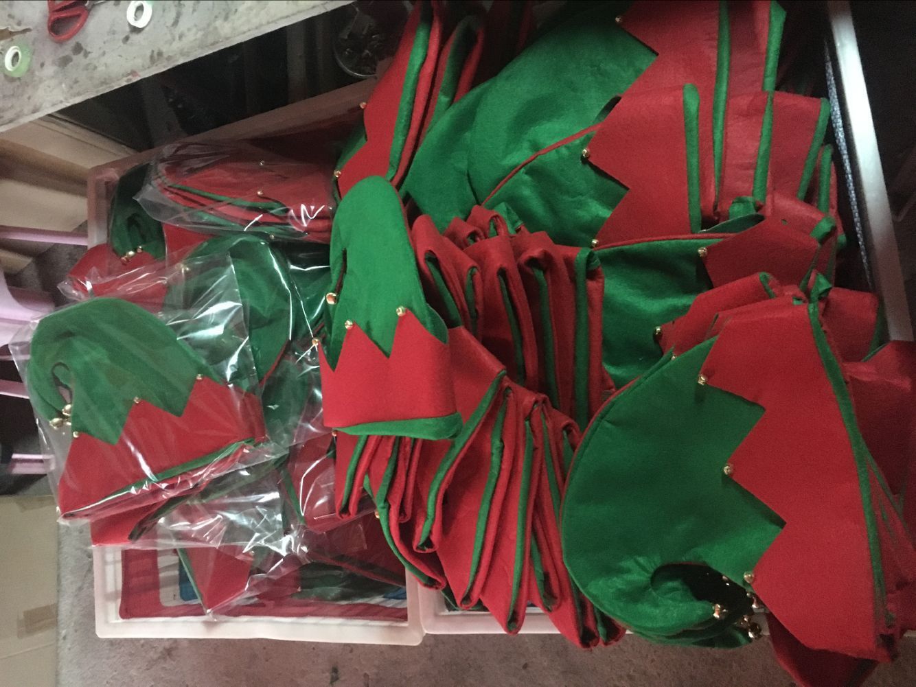Christmas Elf Shoes Christmas Stocking Ball Dress up Elf Elf Candy-like Shoes Hat Cross-Border E-Commerce Hot Sale