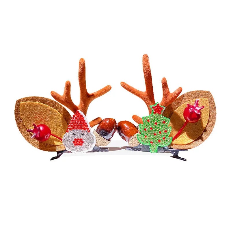 New Christmas New Year&#039;s Day Antlers Cartoon Hairpin Headdress Children&#039;s Hairpin Dress up Cute Student Online Red Female
