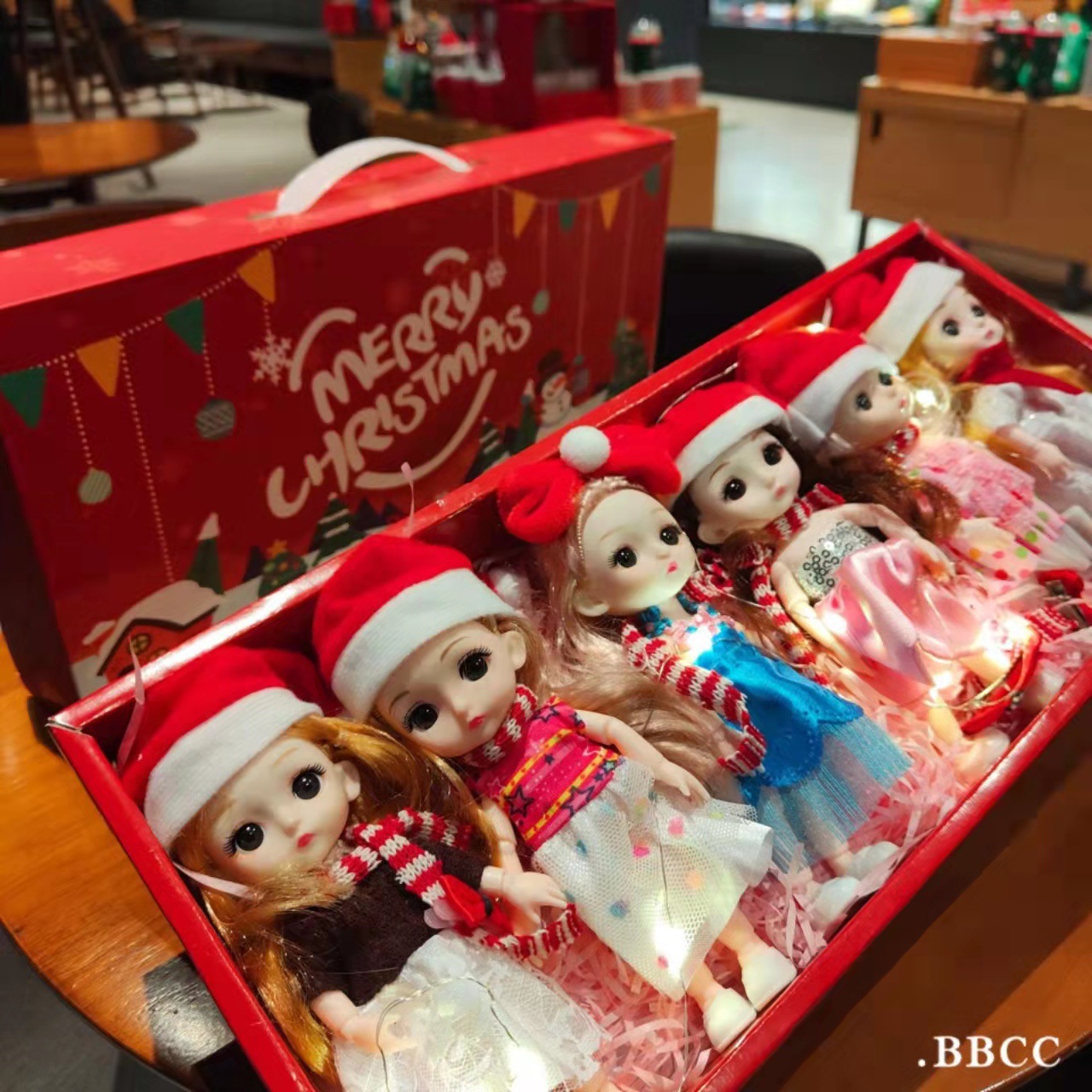 New Christmas Barbie Doll Set Gift Box Girl DIY Dress-up Toy Gift Children 6 Vinyl Dolls
