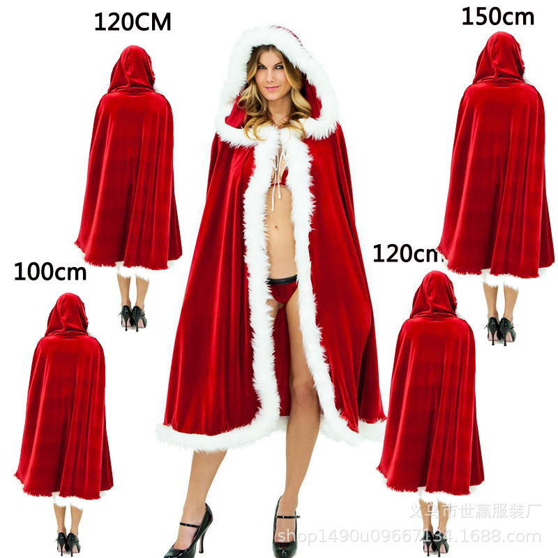New Christmas cape children's cape dress up clothing Europe and the United States popular red adult Santa Claus cape New Christmas cape children's cape dress up clothing Europe and the United States popular red adult Santa Claus cape