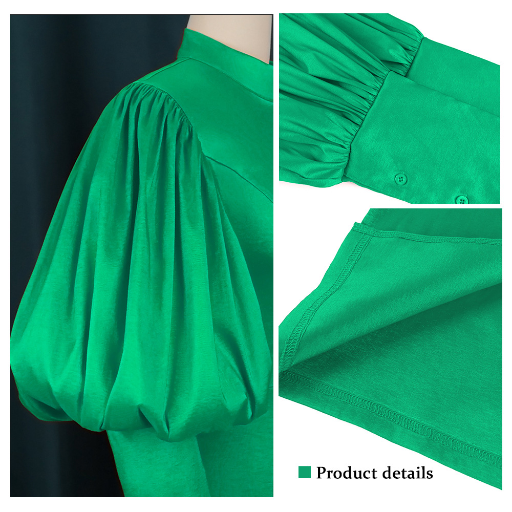 Green Puff Sleeve Christmas Dress Banquet Evening Dress plus Size Women&#039;s Dress Long Dress Party Dress
