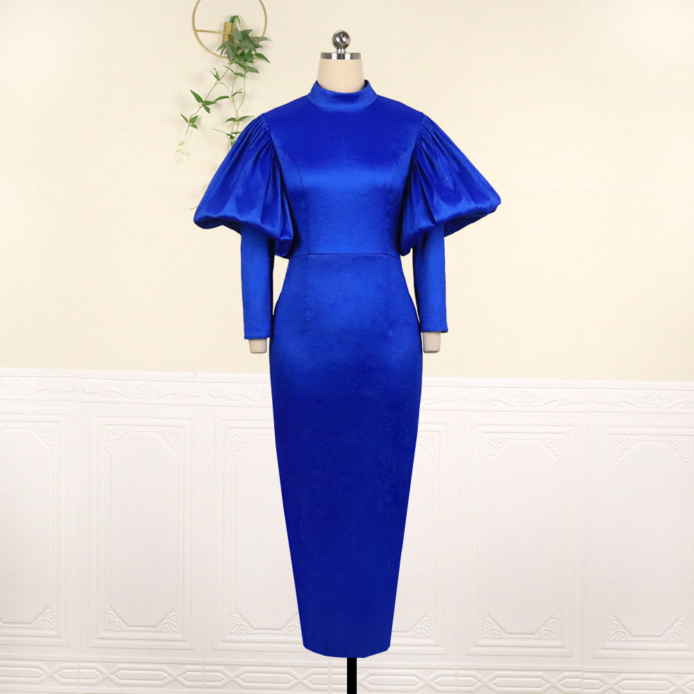 Green Puff Sleeve Christmas Dress Banquet Evening Dress plus Size Women's Dress Long Dress Party Dress