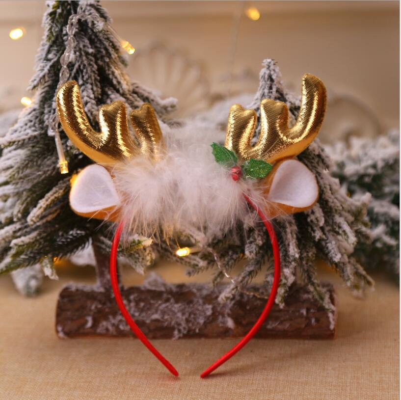 Christmas Decorations Fluffy Antlers Bell Head Buckle Headband Headband Head Accessories Children&#039;s Party Evening Dress up