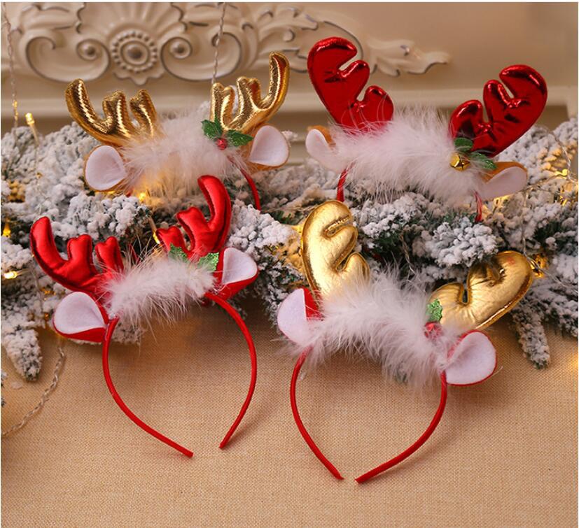 Christmas Decorations Fluffy Antlers Bell Head Buckle Headband Headband Head Accessories Children&#039;s Party Evening Dress up