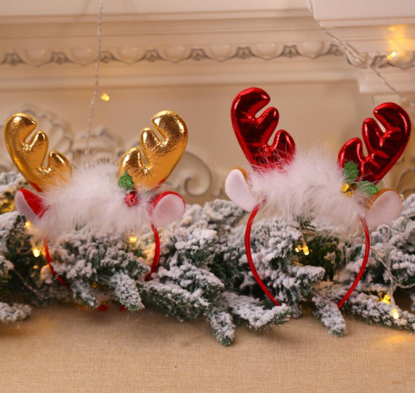 Christmas Decorations Fluffy Antlers Bell Head Buckle Headband Headband Head Accessories Children&#039;s Party Evening Dress up