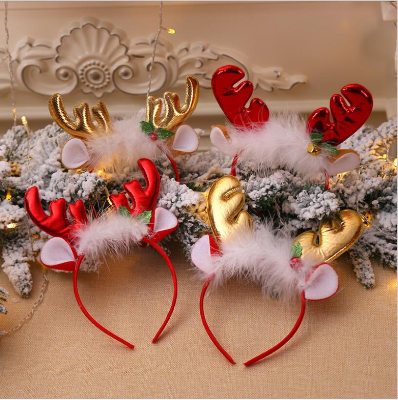 Christmas Decorations Fluffy Antlers Bell Head Buckle Headband Headband Head Accessories Children&#039;s Party Evening Dress up